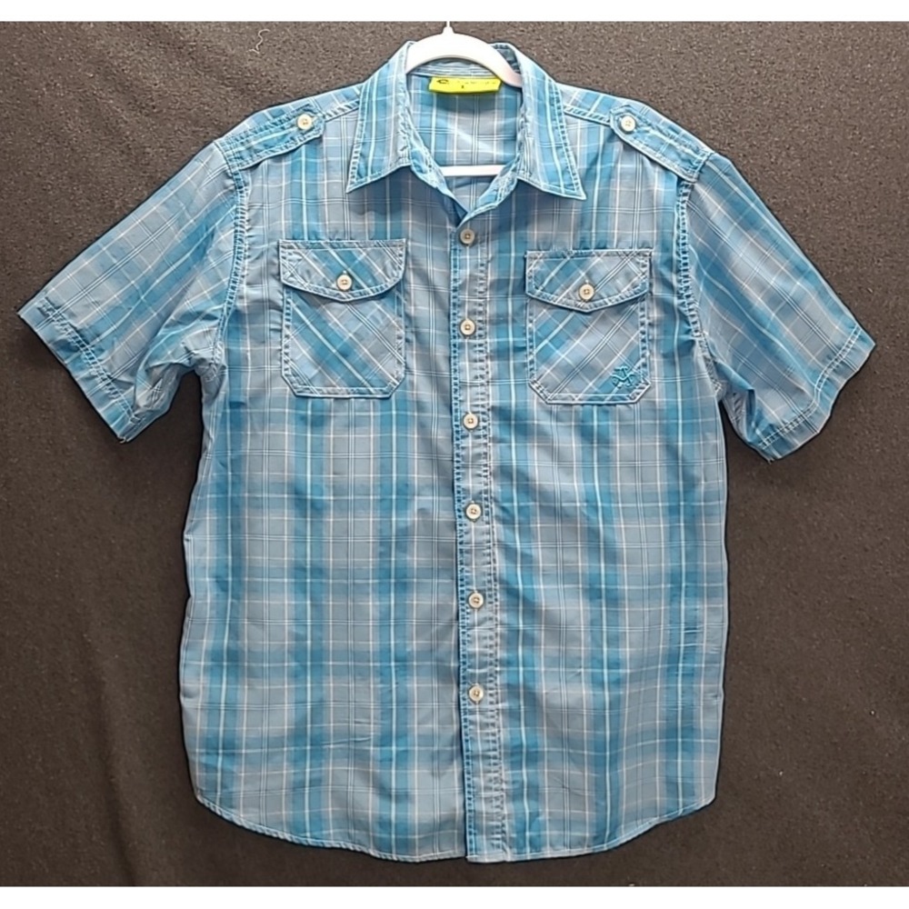 Akademiks Colours Blue Plaid Shirt Short Shirt S Large Streetwear Grunge Hip Hop